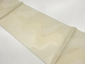 紗 道長取に草花模様織出し袋帯